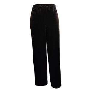 R&M Richards L Womens Pants Brown Velour Pull On Straight Leg Stretch Lounge